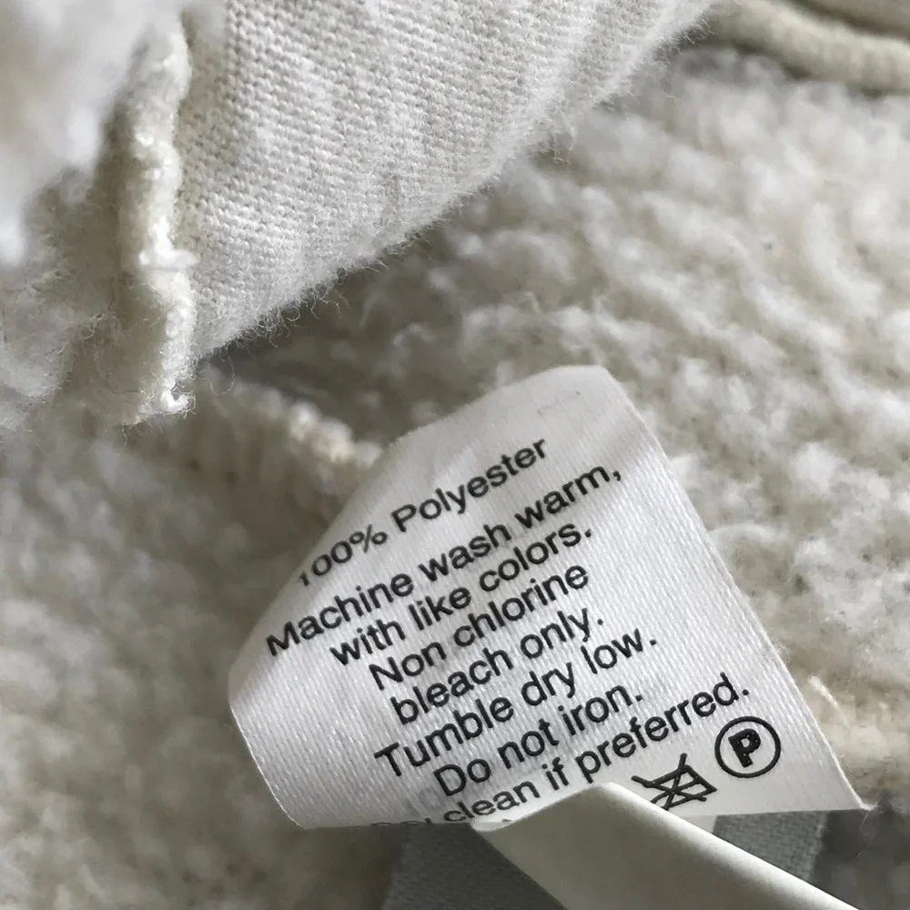 J Crew Ivory Crop Half Zip Polartec Fleece Pullover Sweater